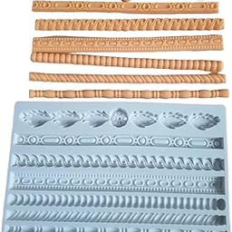 Craftial Curve Abk Rope Relief Shape Retro European Style Silicone Mold Lace Diy Sugarcraft Cake Border Baking Tools Fondant Chocolate Clay Moulds - 11 Cm-26