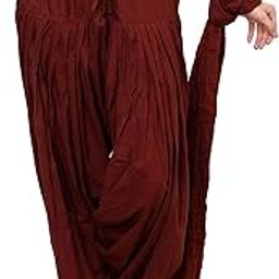 Women's Cotton Plain Patiala Salwar with Dupatta Size: Free Size Length: 41 Inches Color-image-71