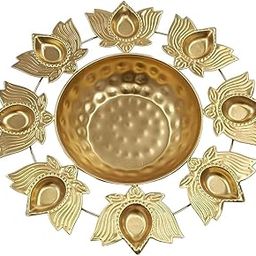 FK HANDICRAFTS Lotus Urli Bowl for Diwali Home Decor (12 Inch) Floating Flowers & Tea Light Candles Diya Holder for Diwali Decoration Home Decor, Festival, Kamal Shape Diya & Candle Holder-image-68
