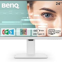 BenQ GW2486TC 24" IPS 100Hz Full HD Coding Monitor |USB-C(65W PD)| Daisy Chain| 99% sRGB| Coding Mode| Height Adjust|HDMI| DP| USB Hub| 2Wx2 Speakers| Eye Care| Noise Cancelling Microphone (White)-image-9