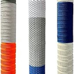 Sixteen Mix Design Comfortable Fit Rubber Cricket Bat Handle Grips for Better Shock Absorption (Pack of 3) - Multicolor 1-image-110