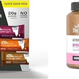 The Whole Truth - High Protein All in One 20g Protein Bar - Pack of 5 x 67g each - No Added Sugar -,The Whole Truth - No Added Sugar Protein Peanut Butter - 925g with 11g protein per serve - Crunchy-image-53
