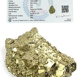Crystu AAA Natural Certified Pyrite Rough Stone | Pyrite Stone Original | Pyrite Raw Stone | Pyrite Raw Cluster from Peru | Weight 100 gram-image-38