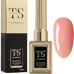 THR3E STROKES HEMA FREE Nude Pink Nail Polish, 1 Pcs 15ml Soak Off Gel Polish Nail Art Manicure Salon DIY Gel Nail Design Decoration at Home Nails Manicure Kit Gift (MACHIN SE SUKHENGI)(UV LAMP NEEDED) (09-Light Salmon Pink, 15ML)-32