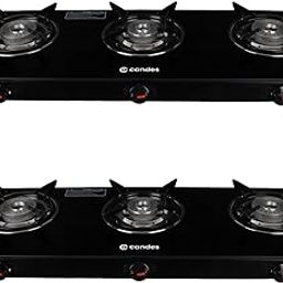 Candes Toughened Glass Manual Gas Stove |3 Die Cast Alloy Tornado Burner | LPG Compatible | Doorstep Service | ISI Certified | 1 Year Warranty (Pack of 2)-picture-15
