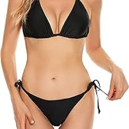 Women's Triangle Bikini Set, Halter Top with Side-Tie Bottom-image-90