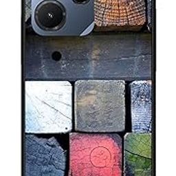 NDCOM for Infinix Hot 30i Back Cover Infinix Hot 30 i Back Cover | Stylish Protection Infinix Hot 30i Cover | Wooden Block Printed Metal Case-47