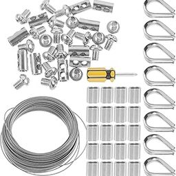 PartyKindom 1set Stainless Steel Cable Railing Kit Wire Rope for Outdoor String Lights and Garden Applications and Weather-Resistant Design-image-14