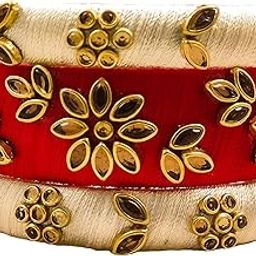 Silk Thread Bangles with Kundan stone Embellishment for Fabric Bangles for Babies, Girls and Women for Festival, Traditional, Birthday, Everyday Office-casual wear-image-12