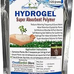 Cloudgarden Hydrogel Crystals – 125g Super Absorbent Polymer for Water Retention in pots, Grow Bags, Terrace Gardens & Potted Plants; Reduces Watering Frequency in Dry Soil-image-67
