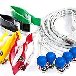 12-Lead Or 12-Channel/10-Wire Ecg Cables With Accessories (Clamps And Chest Bulbs), Black-23