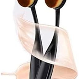 Sloane Oval Makeup Brush Set OF 2 Professional Oval Toothbrush Foundation Contour Concealer Eyeliner Blending Cosmetic Brushes Tool (Black 2 Pc)-image-44