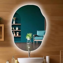 TINITALO Quality Glass Led Mirror Bathroon Mirror with Light Wall Mirror Touch Sensor Total 3 Light Natural White/Cold Day Warm White Brightness Adjustable LED 301 18x24 inc-32