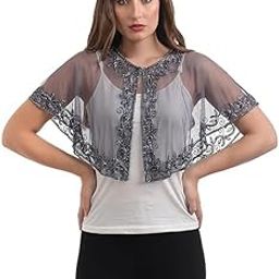 Women's Net Hand Bead Embroidery Designer Short Cape Poncho C-16 (Free Size, Navy Golden)-picture-14