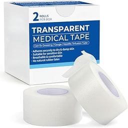 Rexez Transparent Medical Tape's 2 Rolls, Adhesive Clear Hypoallergenic Surgical Tape's, PE First Aid Tape for Wound, Bandage, Sensitive Skin, Latex Free | (2 Rolls)-image-17