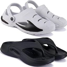 Combo Pack of 2 Slipper/Flip Flops/Slides/Clogs/Sandals for Men (Clog-700 Vs V-600)-image-0