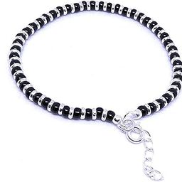 BIS Hallmarked 925 Pure Silver Black Crystals Nazariya Bracelet for Boys, Girls, Men & Women-image-59