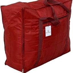 Kuber Industries Parachute Big Underbed Moisture Proof Storage Bag with Zippered Closure and Handle, Maroon-image-0