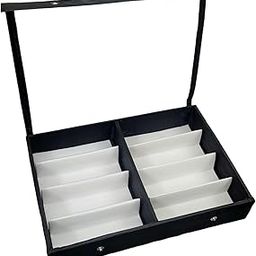 Sunglass,Goggles And Eyewear Storage Box Case Cover Organizer Compartment for 8pcs eyewear storage in clear black color-image-22
