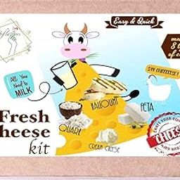 Alla's Posh Flavors DIY Fresh Cheese Making Kit | Make Feta, Halloumi, Chevre, Cream Cheese at Home | Quick & Easy | Unique Gift Ideas-image-1