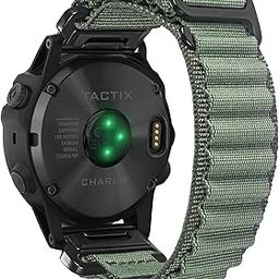 Compatible With Garmin, Rugged Woven Nylon Sport Band with G-hook Watch Band For fēnix/Forerunner/Vivoactive/Approach/MARQ/quatix/D2 Series Tough Replacement Band For Men-98