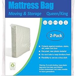 ComfortHome 1.5 Mil Mattress Bag for Moving and Storage (Clear, Queen/King Size) - 2 Pack-image-94
