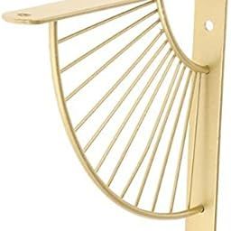 4xShelf Bracket Decorative Fan-Shaped with Screws Home Bookshelf Golden 20cm-image-14