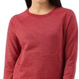 Women's Crew Neck Sweatshirt Full Raglan Sleeves with Kangaroo Pocket-image-78