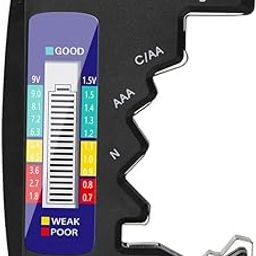 SYGA Digital Battery Capacity Tester for AA, AAA, N, C, D, 9V, 1.5V Button Cell - Voltage Test Tool for Small Mini Batteries - Black-image-73