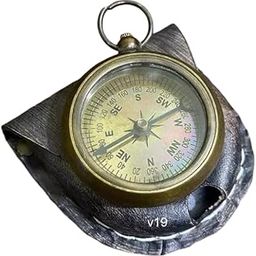 generic Brass Pocket Compass with Leather Case - Vintage-Style Solid Brass Nautical Compass with Engraved Design, Durable & Compact Travel Accessory-picture-10