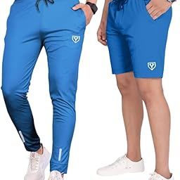 Men's Blend Shorts with Stylish Design Comfortable and Versatile Track Pant Combo Pack (Airforce Blue-M)-image-44