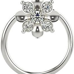 Sterling Silver & Certified Lab Grown Diamond 0.04cts | Nosepin For Women/Girls | Stylish & Elegant | White | VGNP0015-image-90
