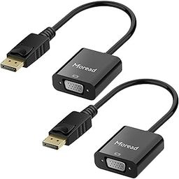 Moread DisplayPort (DP) to VGA Adapter, 2 Pack, Gold-Plated Display Port to VGA Adapter (Male to Female) Compatible with Computer, Desktop, Laptop, PC, Monitor, Projector, HDTV - Black-7