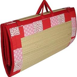 Future Lifestyle Foldable Cushion Mat Korai River Grass (3 X 6 ft Fabric New Red Cotton) Single Fold with 18 MM Soft Foam Comfort Sleep-image-19