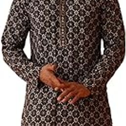 Embroidered Kurta Pyjama Set For Men (,)-image-1