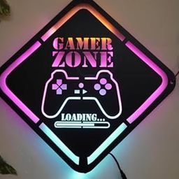 SG Startup Factory LED Gaming Wall Sign, RGB Colour-Changing Gamer Zone Light with Controller Design, MDF Room Decor-image-56