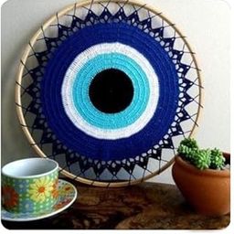 Kavya Craft Present Handcrafted Evil Eye Blue Mandala Wall decore-image-77