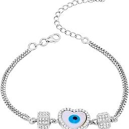 Evil Eye Classic 925 Sterling Silver Cubic Zirconia Bracelet For Women And Girls|with Authenticity Certificate, 925 Stamp & 6 Months Warranty-picture-18