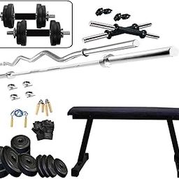 Protoner 30 kg with Flat Bench Home Gym Fitness Package-image-28