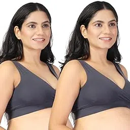 zelena Maternity Feeding Bra (Pack of 2) | Nursing Bra for Women | Breastfeeding Padded Bra | Soft Pregnancy Bra | Modal Fabric Stretchable Baby Feeding Bra | Daily Use Bra for Women-picture-19