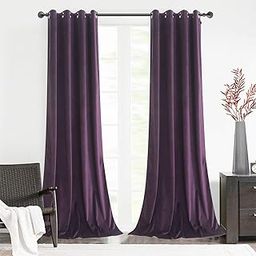 STYLOCASA Wine Purple Velvet Blackout Door Curtain 7 Feet for Living Room Bedroom Hall Room, Set of 1 Piece-image-14