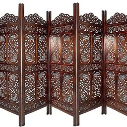 GULSHAN ART Wooden partition and Room Divider for Living Room partitions and Pooja Room dividers, Wall Separator Panel Office Divider Separator-(6 Feet 5 Panels).-image-57