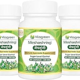 MESHASHRINGI 500 mg, Pack Of 3 (180 Capsules) For Regulation Of Sugar Level, 100% Natural, Ayurveda Herb, Health, Dietary, Herbal, Nutrition Supplements-image-59