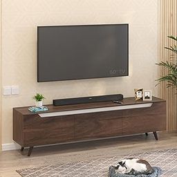 BLUEWUD Blesky Engineering Wood Floor Standing TV Entertainment Unit Set Top Box Stand/TV Cabinet with Shelves for Books & Décor Display Unit, Ideal for 75” (Brown Maple)-29
