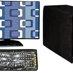 Orchid Homz Printed Blue Computer Desktop3 in 1 DustProof Cover Combo 18 Inch Computer Desktop CPU Keyboard Cover Set of 3-23