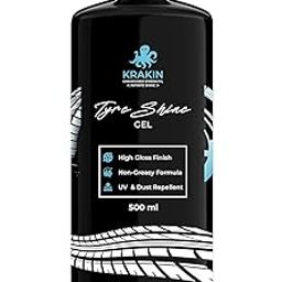 KRAKIN Tyre Shine Gel for Car & Bike (500ml) | Gives Tyre Wet & Glossy Look | Tyre Polish for Zero Dust Attraction & Streak-Free Black Finish-13