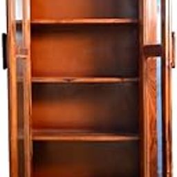 Sheesham Wooden Book Shelf & Cabinet | Glass Door Storage for Home & Office | Crockery Cabinet for Kitchen Library| Solid Wood (35D x 71W x 203H Centimeters, Honey)-17