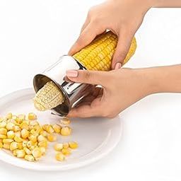 Clazkit Corn Cutter Unbreakable Corn Cob Stripping Kernels Remover Stainless Steel Blades and Hand Protector Mini Circular Shaving Thresher, Kitchen Gadgets-picture-23