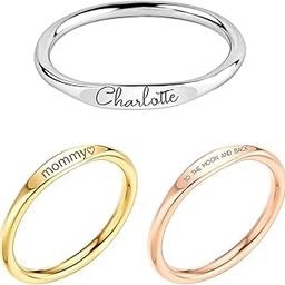 Personalized Name Promise Ring, Custom Engraved Stacking Ring, Birthday Gift for Her, Birthdays, Bridesmaids, Friends, Moms, and Grandmas-image-47