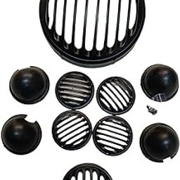 KOHLI BULLET ACCESSORIES Headlight Grill Set Pack 6 Pcs Compatible With Meteor 350 cc Black (Aluminium)-image-13